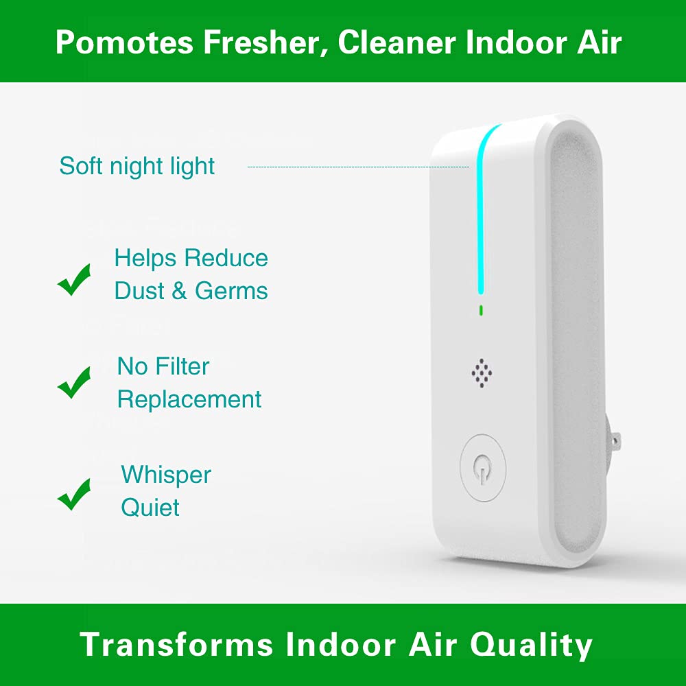 Mini Home Plug-in Air Purifier,Ionizer Air Purifier,Power Saving, Silent Suitable Portable Air Purifier for home, bathroom, living room, bedroom, hotel, pet room, toilet