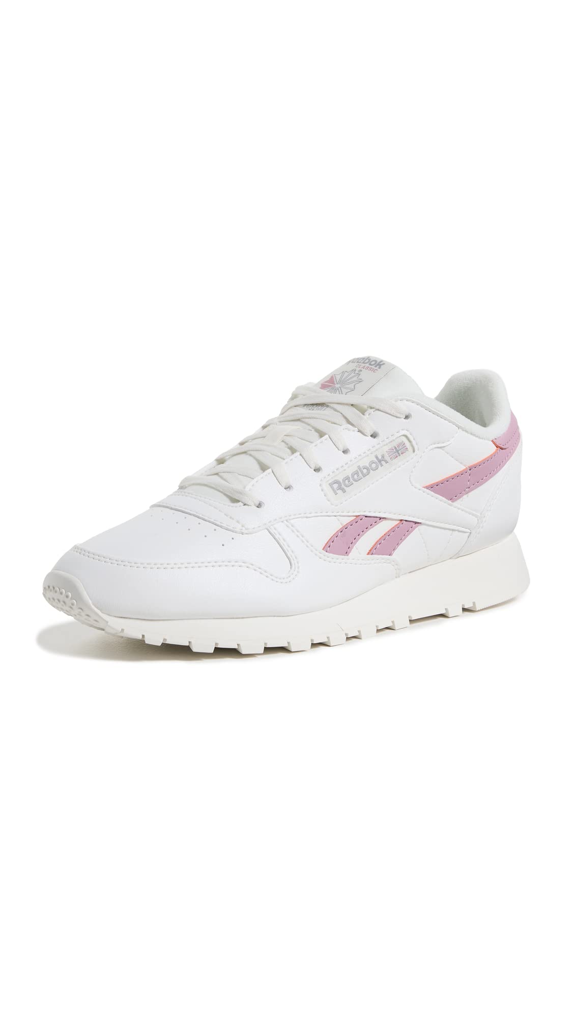 Reebok Women's Classic Leather Sneaker, Vegan Collection/Chalk/Infused Lilac, 8.5