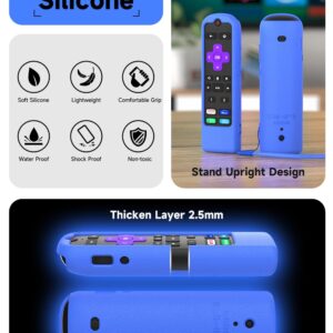 Silicone Remote Case for Roku Voice Remote Pro,Select Series 4K/lus Series 4K TVs 2024,RCS01R Shockproof Protective Cover for Ultra(2019-2011) with Lanyard for Streaming Stick 4K+ Remote(Blue)