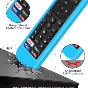 Silicone Protective Case for Hisense EN2A27 Remote Control, Anti-Slip Battery Back Cover for Hisense EN-2A27 Smart TV Remote Skin Sleeve Protector (Glow Blue)