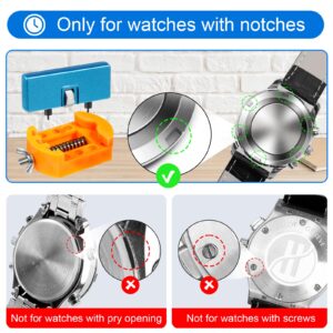 JOREST Watch Battery Replacement Tool Kit, Watch Wrench Back Remover for Rotate Open Watch Cover, Watch Case Opener Set with Watch Back Remover Holder, Only for Grooved Watches