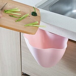 Muellery Hanging Kitchen Waste Bin Over-Cabinet Garbage Bowl Trash Can Collecting Food Scraps Pink TPKS79788Pink