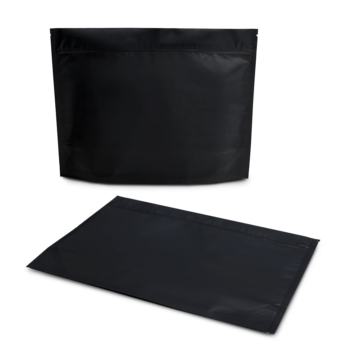 50 Pieces Matte Black 12"x9"x4" Ziplock Pouch ASTM-D3475 Standard Child Resistant Exit Bags