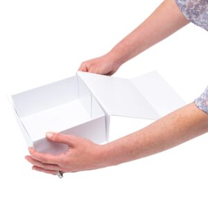 Prime Line Packaging 6x6x3 15 Pack White Magnetic Gift Box with Lid, Small Magnetic Closure Box for Presents, Wedding, Christmas, Small Business Bulk