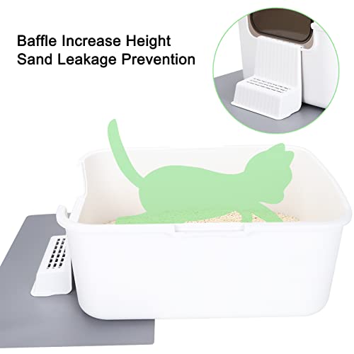 Sfozstra Cat Litter Box with Lid, Fully Enclosed Splash-Proof Litter Box,Top Entry Cat Litter Box, Easy to Assemble and Installation for Small Cats Under 8 IB (White, Small)