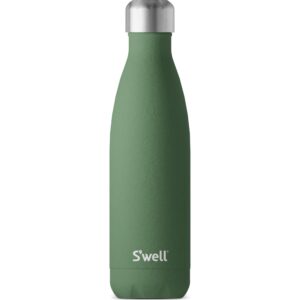 s'well stainless steel water bottle, 17oz, green jasper, triple layered vacuum insulated containers keeps drinks cold for 36 hours and hot for 18, bpa free, perfect for on the go