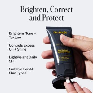 Geologie Tone Control Face Cream with SPF15 | Daily Hyaluronic Acid & SPF15 Face Cream That Provides You with All Day Moisture and Sun Protection | 50ML | 90 Day Supply