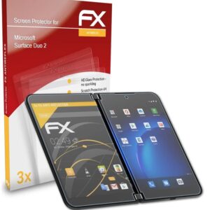 atFoliX Screen Protector compatible with Microsoft Surface Duo 2 Screen Protection Film, anti-reflective and shock-absorbing FX Protector Film (Set of 3)