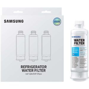 SAMSUNG Genuine Filters for Refrigerator Water and Ice, Carbon Block Filtration for Clean, Clear Drinking Water, HAF-QIN-3P, (Pack of 3)