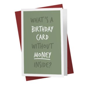 Karto Funny Birthday Card for Men and Women, 5.5 x 8.5 in, Blank Inside or with Happy Birthday Message, Premium 325gsm Cardstock, Red Envelope