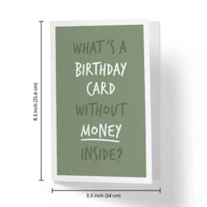 Karto Funny Birthday Card for Men and Women, 5.5 x 8.5 in, Blank Inside or with Happy Birthday Message, Premium 325gsm Cardstock, Red Envelope