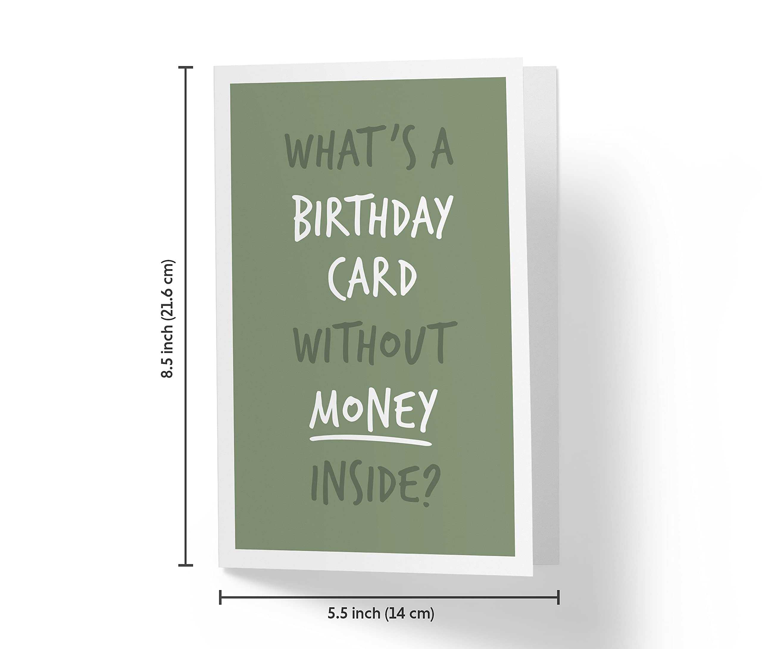 Karto Funny Birthday Card for Men and Women, 5.5 x 8.5 in, Blank Inside or with Happy Birthday Message, Premium 325gsm Cardstock, Red Envelope