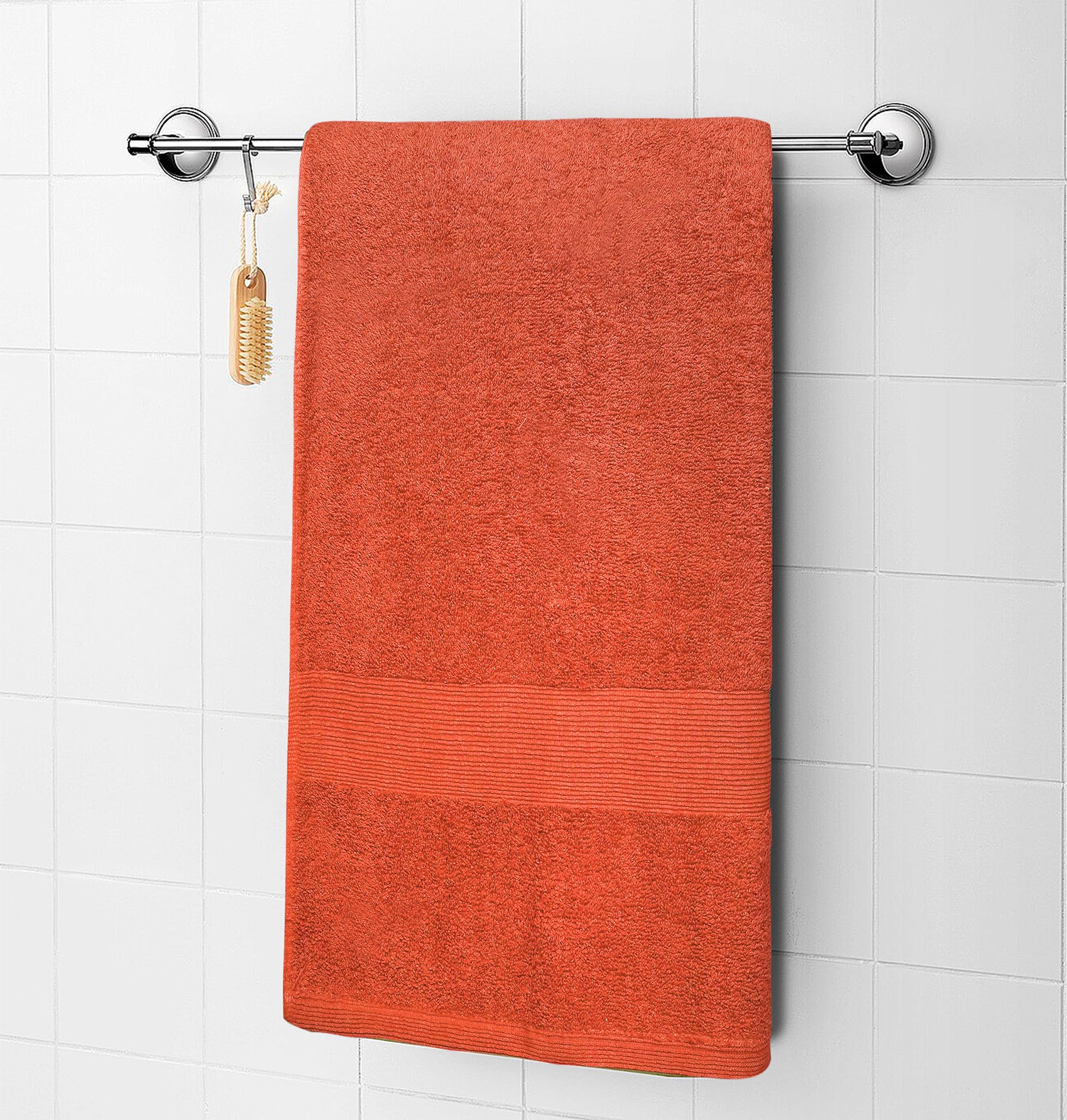 Softolle 100% Cotton Luxury Bath Towels -Towels for Bathroom - Set of 4 Bath Towel (27” x 54”)- Eco-Friendly, Super Soft, Highly Absorbent Bath Towel - Oeko-Tex Certified (Grey) (Coral)