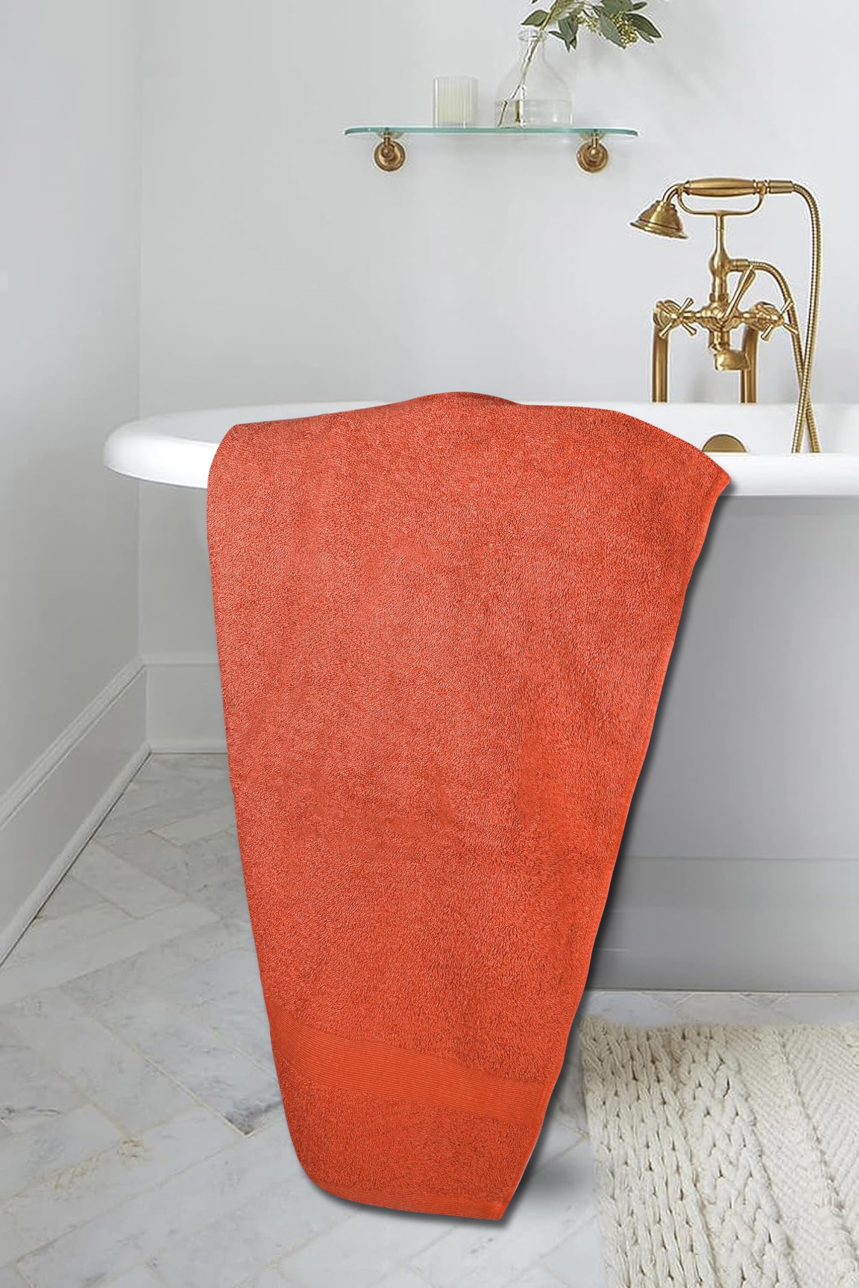 Softolle 100% Cotton Luxury Bath Towels -Towels for Bathroom - Set of 4 Bath Towel (27” x 54”)- Eco-Friendly, Super Soft, Highly Absorbent Bath Towel - Oeko-Tex Certified (Grey) (Coral)