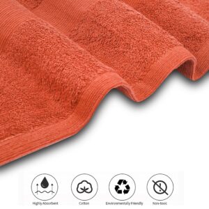 Softolle 100% Cotton Luxury Bath Towels -Towels for Bathroom - Set of 4 Bath Towel (27” x 54”)- Eco-Friendly, Super Soft, Highly Absorbent Bath Towel - Oeko-Tex Certified (Grey) (Coral)