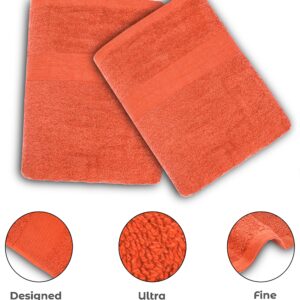 Softolle 100% Cotton Luxury Bath Towels -Towels for Bathroom - Set of 4 Bath Towel (27” x 54”)- Eco-Friendly, Super Soft, Highly Absorbent Bath Towel - Oeko-Tex Certified (Grey) (Coral)