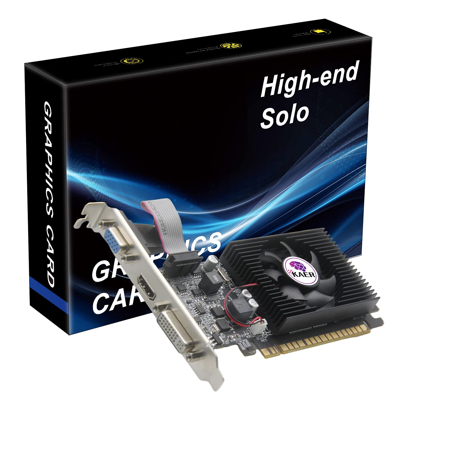 KAER GT 730 Graphics Card, 4GB DDR3, DirectX 11 128 Bit, VGA/DVI-D/HDMI, PCI Express 2.0 x 16, Nvidia Video Card, Computer GPU