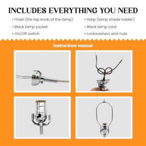 Creative Hobbies ML93HK Black Finish Make-A-Lamp Kit with All Parts Needed and Instructions for DIY Lamp Design or Repair