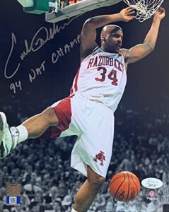 corliss williamson autographed arkansas 1994 signed basketball 8x10 photo jsa coa