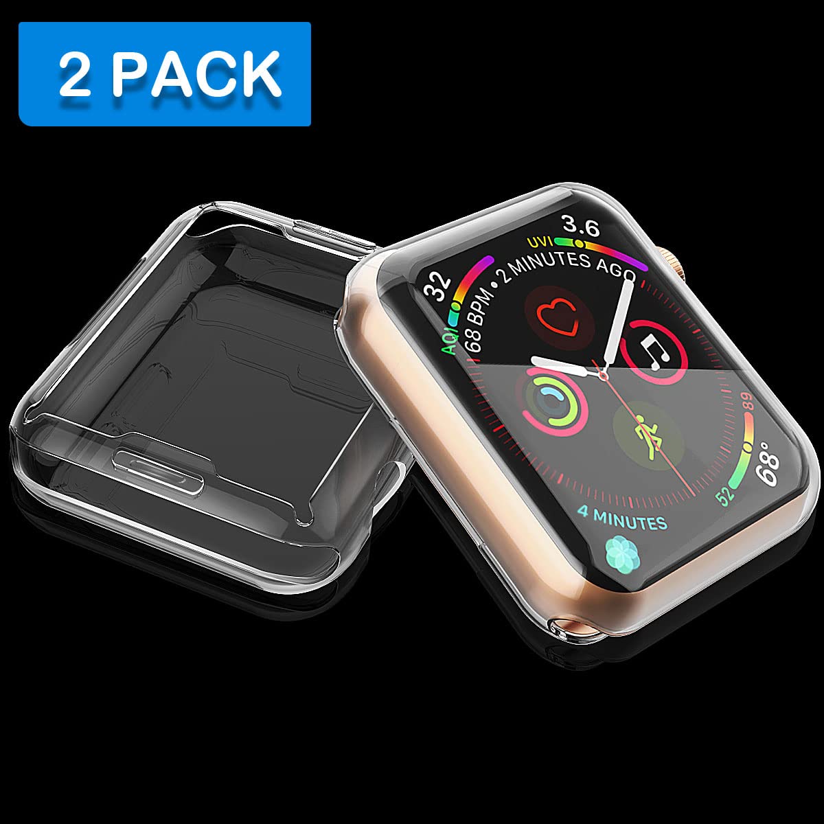 [2-Pack] Julk 41mm Case for Apple Watch Series 9 (2023) Series 8 Series 7 Screen Protector, Overall Protective Case TPU HD Ultra-Thin Cover for iWatch, Transparent