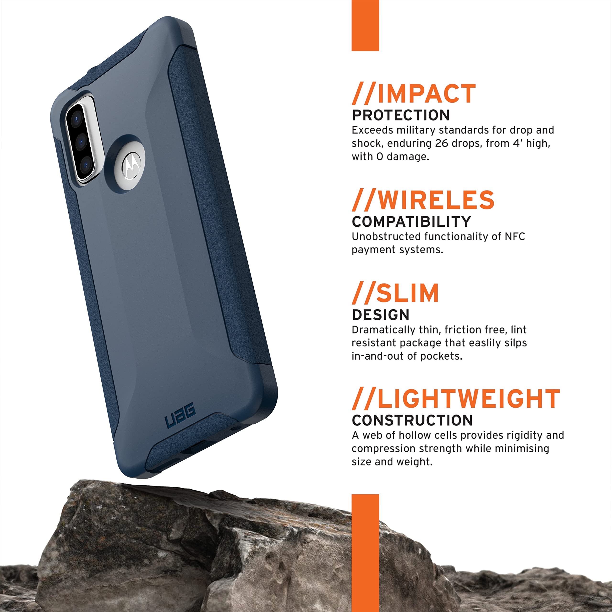 URBAN ARMOR GEAR UAG Made for Motorola Moto G Pure 2021 Case (USA & CA Models Only) [6.5-inch Screen] Scout Rugged Sleek Shockproof Lightweight Military Drop Tested Protective Cover, Mallard