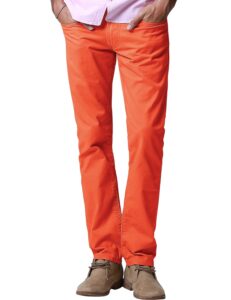 match men's casual straight pants#8140 (xl/34,8140 orange)