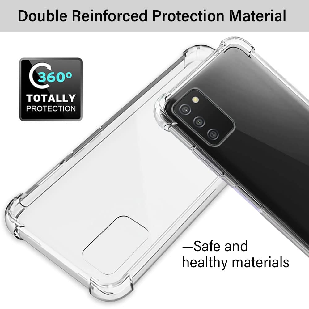 Samsung A03s Case, Samsung Galaxy A03s Cases and Screen Protector, Shockproof Crystal Clear Slim Soft Silicone TPU Protective Phone Cover for Samsung Galaxy A03s (Clear), 6.46 x 2.99 x 0.36 inches