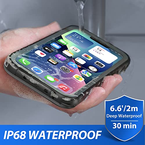 SPORTLINK for iPhone 13 Pro Max Waterproof Case - Shockproof Dustproof Phone Case with Screen Protector for iPhone 13 Pro Max, Full Body Protective Case for iPhone 13 Pro Max Cover 6.7'' Black