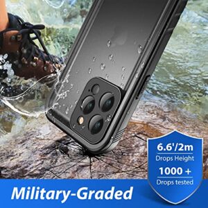 SPORTLINK for iPhone 13 Pro Max Waterproof Case - Shockproof Dustproof Phone Case with Screen Protector for iPhone 13 Pro Max, Full Body Protective Case for iPhone 13 Pro Max Cover 6.7'' Black