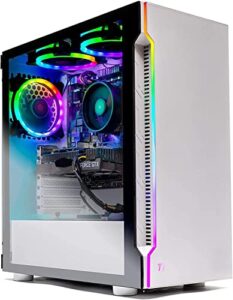 skytech gaming archangel gaming computer pc desktop – intel core-i5 10400f 2.9ghz, gtx 1660 super 6g, 500gb ssd, 16gb ddr4 3200mhz, rgb fans, windows 10 home 64-bit, 802.11ac wi-fi, white