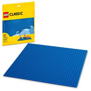 lego classic blue baseplate square 32x32 stud foundation to build, play, and display brick creations, great for ocean and water landscapes, 11025