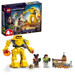 lego disney and pixar’s lightyear zyclops chase 76830, space robot building toy for kids 4 plus year old with mech action figure and buzz minifigure