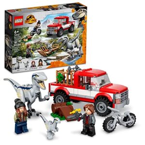 lego jurassic world blue and beta velociraptor capture 76946 - features truck, 2 indoraptor dinosaur toys, action minifigures, dominion movie inspired set, great gift for kids aged 6+ years