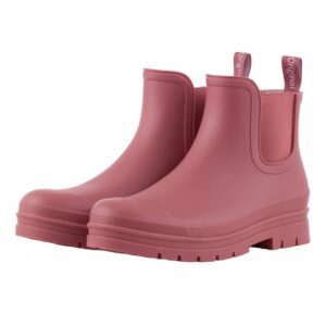 planone short rain boots for women waterproof size 8.5 hawthorn red garden shoes anti-slipping chelsea rainboots comfortable insoles light ankle rain shoes matte outdoor work shoes