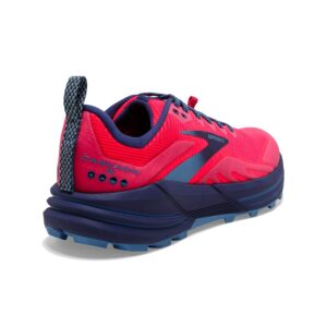 Brooks Women's Cascadia 16 Trail Running Shoe - Pink/Flambe/Cobalt - 8.5 Medium