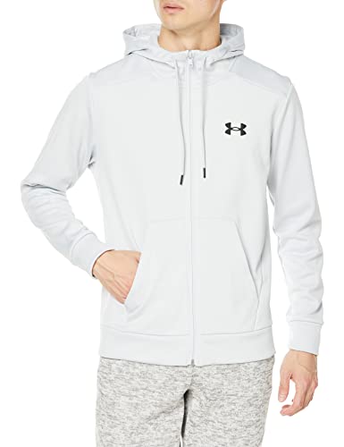 Under Armour Men's ArmourFleece Full Zip Hoodie, (014) Halo Gray / / Black, Large