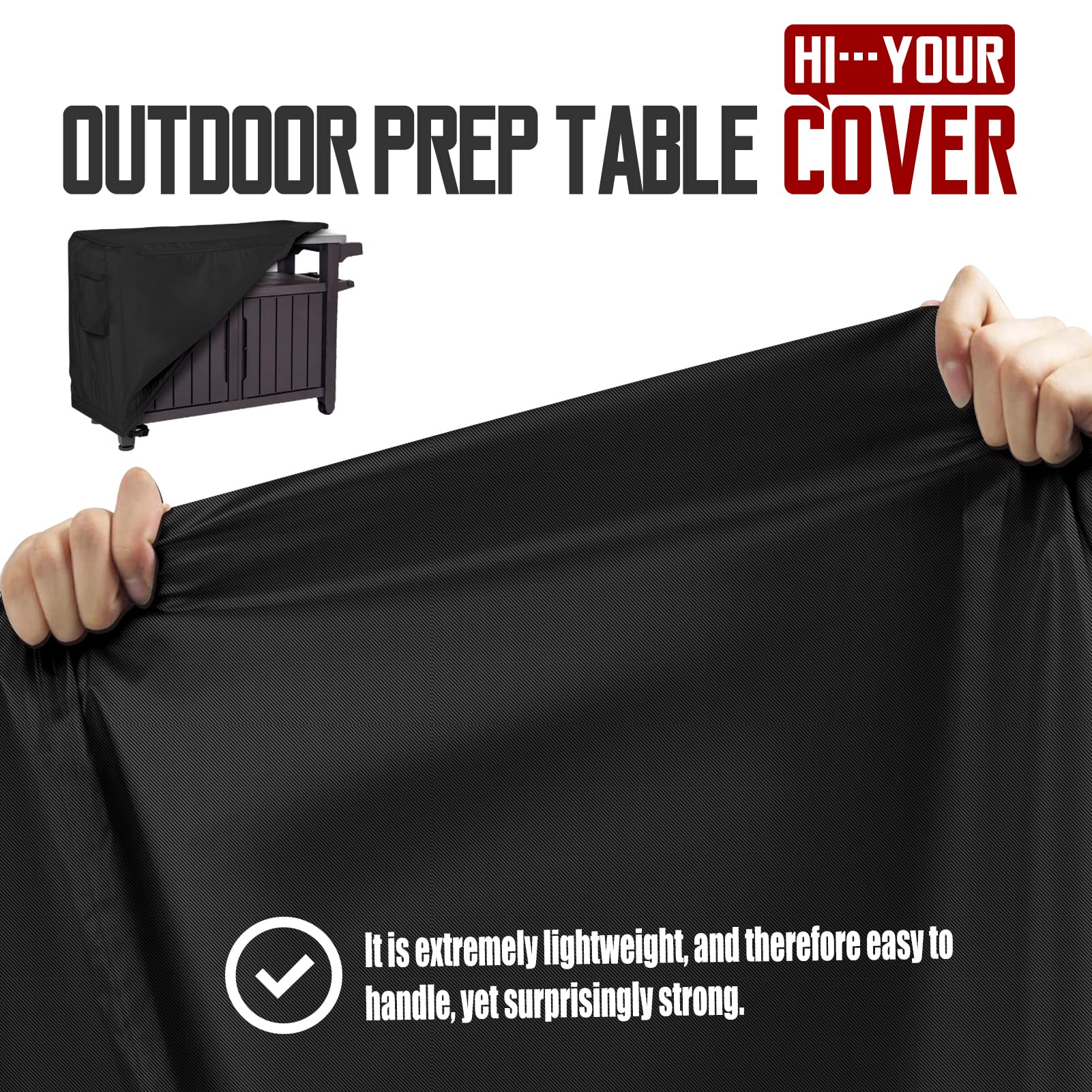 Prep Table Cover, Fits 52 inch Keter Unity XL Portable Outdoor Table,420D Tear-Resistant, UV Resistant, All Weather Protection Waterproof,52"L x 22"W x 36"H