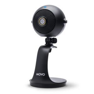movo webmic-hd webcam and condenser microphone - 1080p hd webcam and pro cardioid condenser mic - hd usb camera and computer microphone for streaming, gaming, work-from-home, video calls