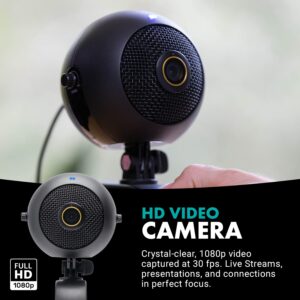 Movo WebMic-HD Webcam and Condenser Microphone - 1080p HD Webcam and Pro Cardioid Condenser Mic - HD USB Camera and Computer Microphone for Streaming, Gaming, Work-from-Home, Video Calls