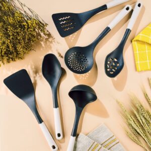 Meyer Everyday Nylon Tools / Cooking Utensils Set, 6 Piece, Black with Gray Handles