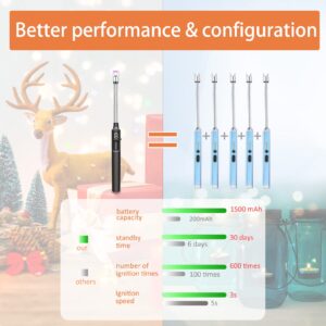 Candle Lighter Upgraded USB Rechargeable Electric Lighter Extra Long Lasting Battery Life, LED Display, Flexible Neck Windproof Flameless Plasma Long lighter for Candles BBQ Kitchen Camping