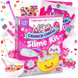 original stationery milky cereal crunchy slime kit, all in one slime cereal kit to make really crunchy slime, good crunchy slime and slimes for girls, fun family activity and gift idea