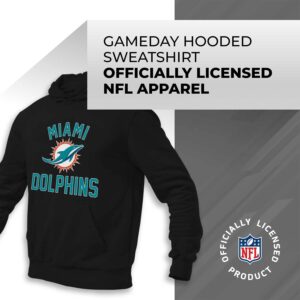 Team Fan Apparel NFL Adult Gameday Hooded Sweatshirt - Poly Fleece Cotton Blend - Stay Warm and Represent Your Team in Style (Miami Dolphins - Black, Adult Medium)