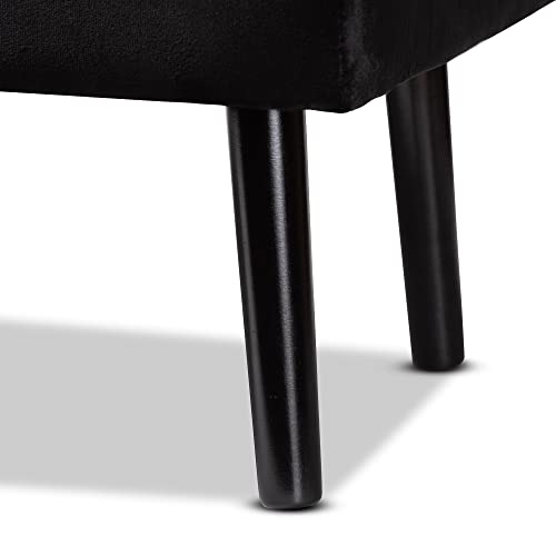 Baxton Studio Caine Benches & Banquettes, Black/Dark Brown