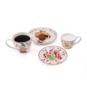 Pfaltzgraff Winterberry Elf Holiday Mug and Cookie Plate Child Gift Set, 4 Piece Set