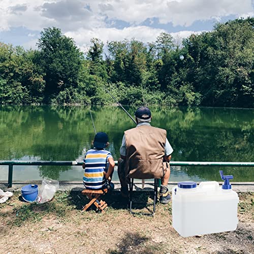 Dicunoy Water Container with Spigot, 4 Gallon Camping Drinking Water Storage Jug, Portable Thick Slim Water Dispenser Carrier for Vehicle, Car, Outdoor, Hiking, Emergency, Hurricane Supplies