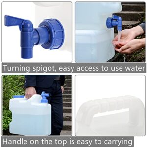 Dicunoy Water Container with Spigot, 4 Gallon Camping Drinking Water Storage Jug, Portable Thick Slim Water Dispenser Carrier for Vehicle, Car, Outdoor, Hiking, Emergency, Hurricane Supplies