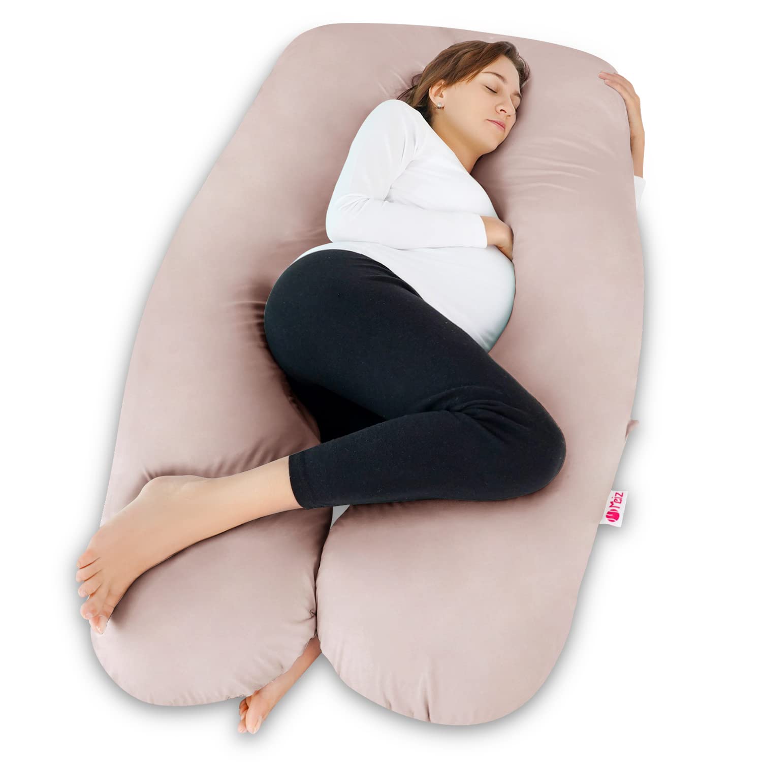 Meiz Cooling Pregnancy Pillows for Sleeping, Maternity Body Pillow for Pregnant Woman, U Shaped, with Cooling Jersey Cover