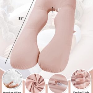 Meiz Cooling Pregnancy Pillows for Sleeping, Maternity Body Pillow for Pregnant Woman, U Shaped, with Cooling Jersey Cover