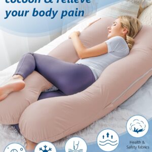 Meiz Cooling Pregnancy Pillows for Sleeping, Maternity Body Pillow for Pregnant Woman, U Shaped, with Cooling Jersey Cover